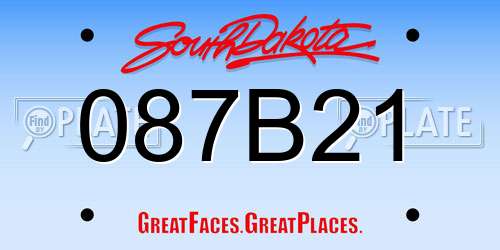 087B21 South Dakota License Plate