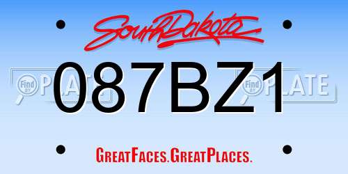 087BZ1 South Dakota License Plate