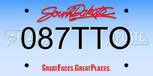 087TTO South Dakota License Plate