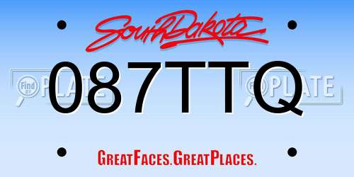 087TTQ South Dakota License Plate