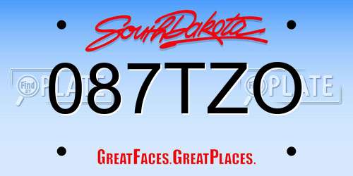 087TZO South Dakota License Plate