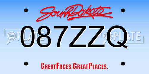 087ZZQ South Dakota License Plate