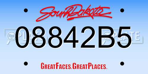 08842B5 South Dakota License Plate