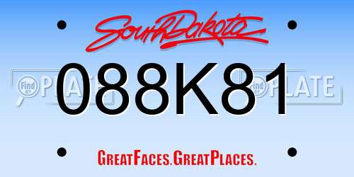 088K81 South Dakota License Plate