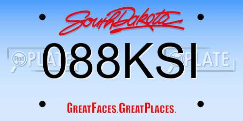 088KSI South Dakota License Plate