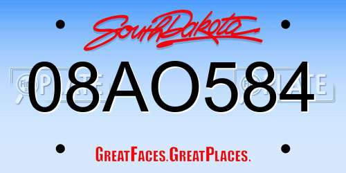 08AO584 South Dakota License Plate