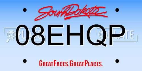 08EHQP South Dakota License Plate