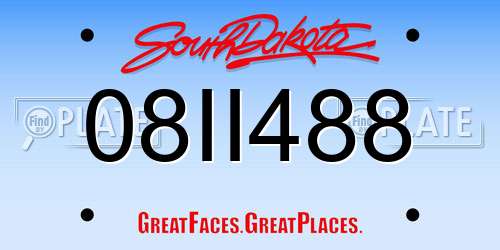 08II488 South Dakota License Plate