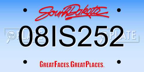 08IS252 South Dakota License Plate
