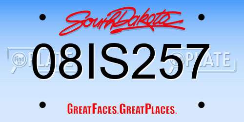 08IS257 South Dakota License Plate