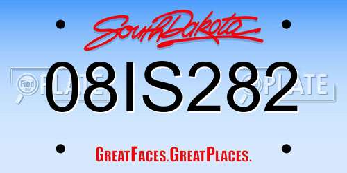 08IS282 South Dakota License Plate