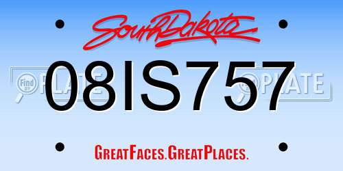 08IS757 South Dakota License Plate