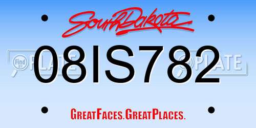 08IS782 South Dakota License Plate