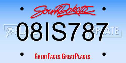 08IS787 South Dakota License Plate