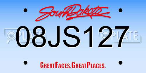 08JS127 South Dakota License Plate
