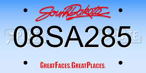 08SA285 South Dakota License Plate
