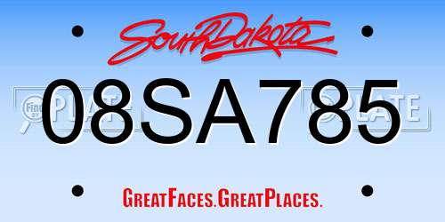 08SA785 South Dakota License Plate