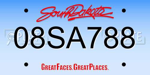 08SA788 South Dakota License Plate