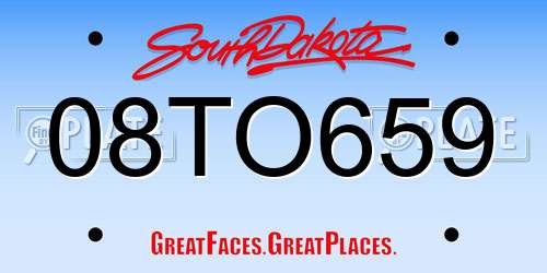 08TO659 South Dakota License Plate
