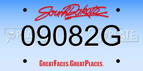 09082G South Dakota License Plate