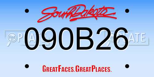 090B26 South Dakota License Plate