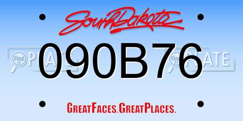 090B76 South Dakota License Plate