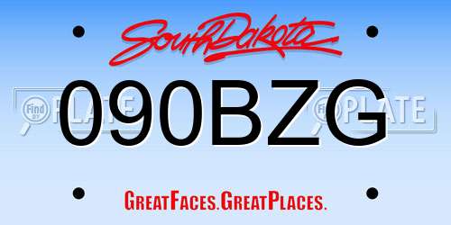 090BZG South Dakota License Plate
