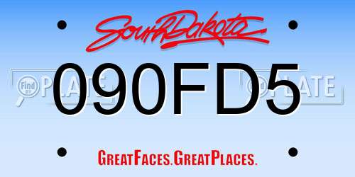 090FD5 South Dakota License Plate
