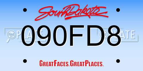 090FD8 South Dakota License Plate