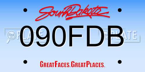 090FDB South Dakota License Plate