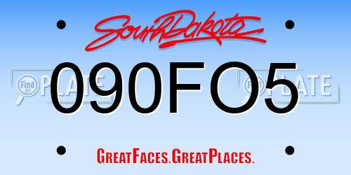 090FO5 South Dakota License Plate