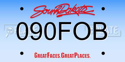 090FOB South Dakota License Plate