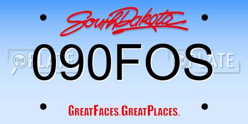 090FOS South Dakota License Plate