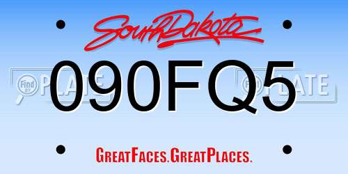 090FQ5 South Dakota License Plate