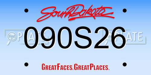 090S26 South Dakota License Plate