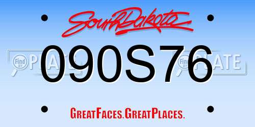 090S76 South Dakota License Plate