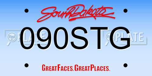 090STG South Dakota License Plate