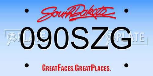 090SZG South Dakota License Plate