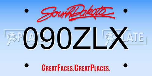 090ZLX South Dakota License Plate