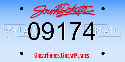 09174 South Dakota License Plate
