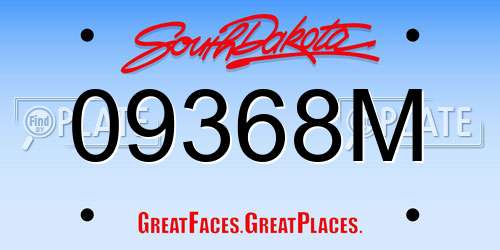 09368M South Dakota License Plate