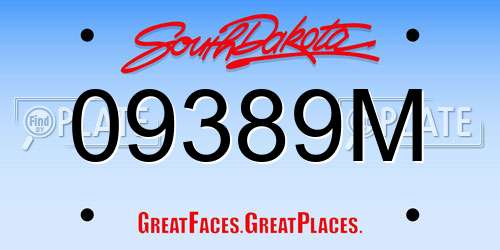 09389M South Dakota License Plate