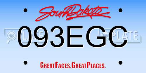 093EGC South Dakota License Plate