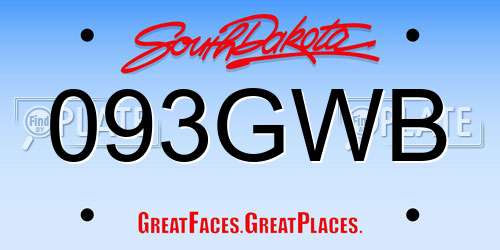 093GWB South Dakota License Plate