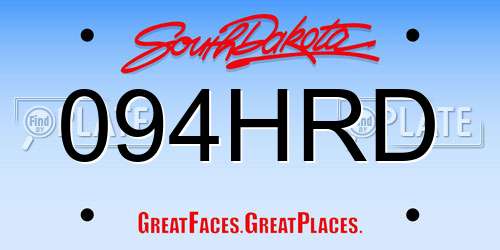 094HRD South Dakota License Plate