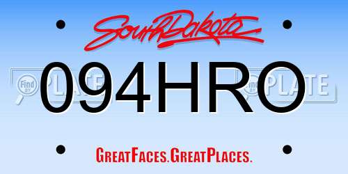 094HRO South Dakota License Plate
