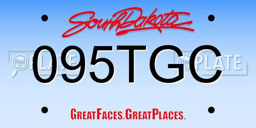095TGC South Dakota License Plate