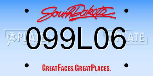 099L06 South Dakota License Plate