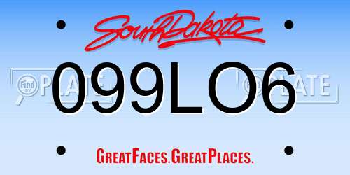 099LO6 South Dakota License Plate