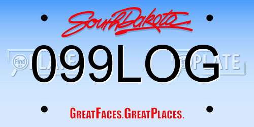 099LOG South Dakota License Plate
